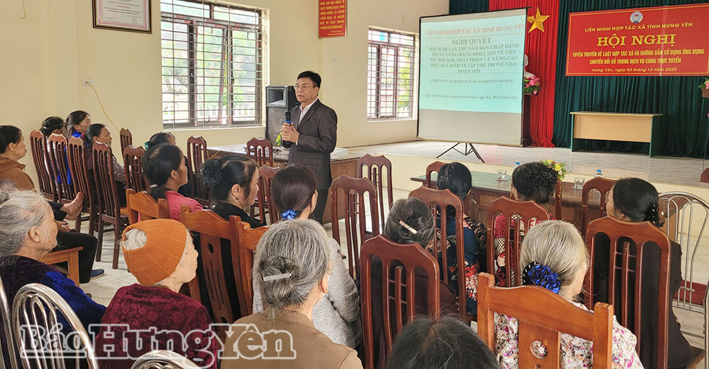 Hưng Yên: Tuyên truyền Luật Hợp tác xã và hướng dẫn chuyển đổi số cho thành viên hợp tác xã